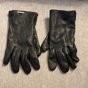 Men's Black Leather Gloves by Peroni